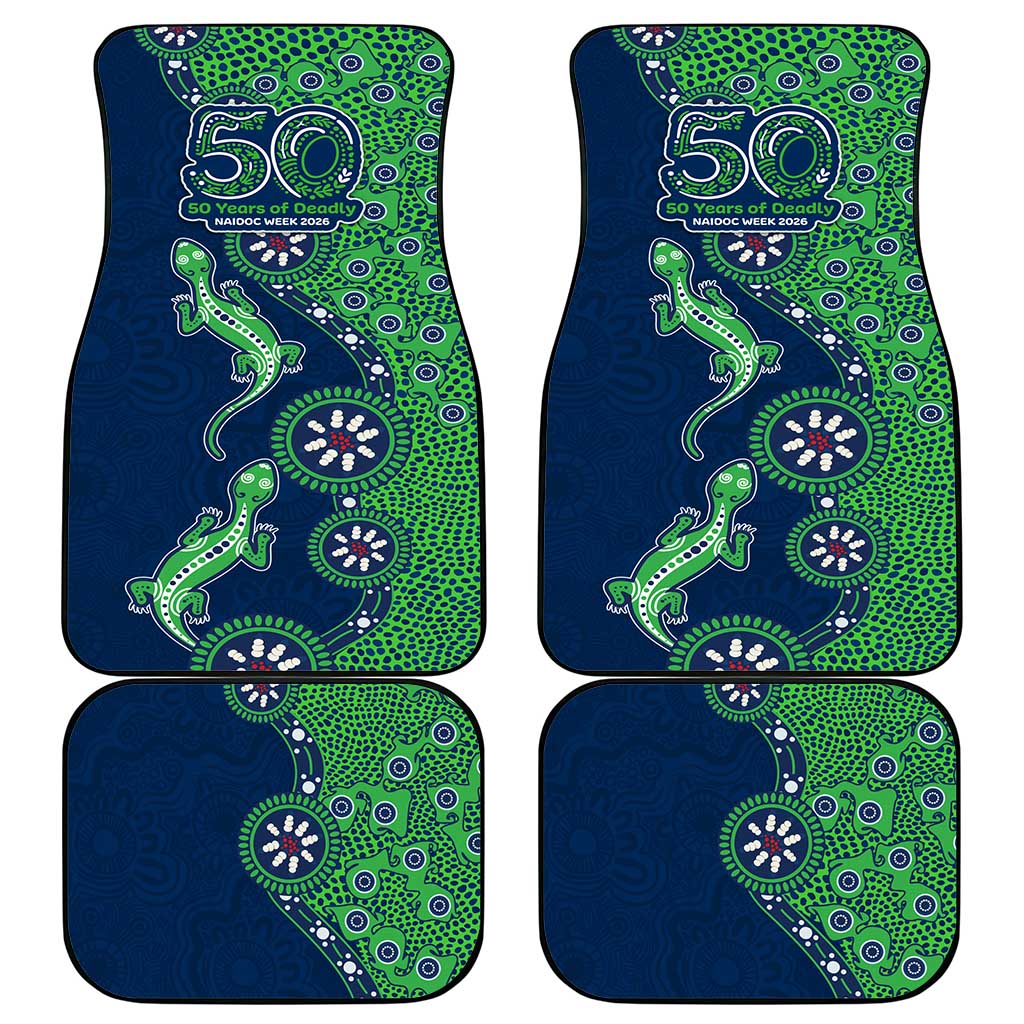 New Zealand Warriors NAIDOC Week 2026 Car Mats Aboriginal Lizard Dot Painting - 50 Years of Deadly
