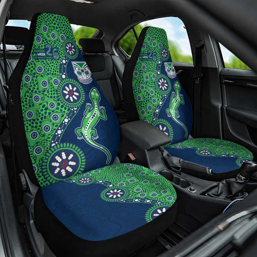 New Zealand Warriors NAIDOC Week 2026 Car Seat Cover Aboriginal Lizard Dot Painting - 50 Years of Deadly