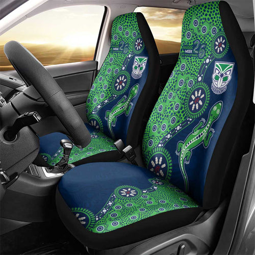 New Zealand Warriors NAIDOC Week 2026 Car Seat Cover Aboriginal Lizard Dot Painting - 50 Years of Deadly