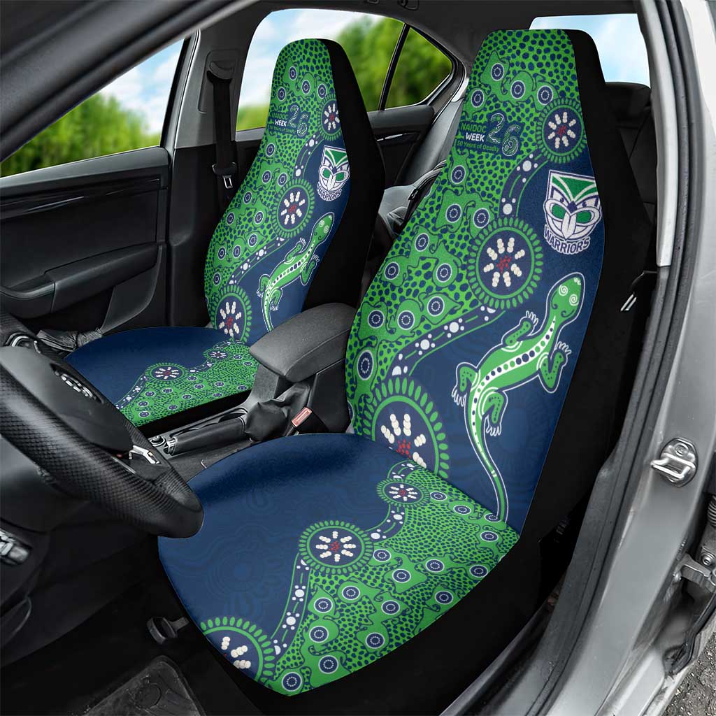 New Zealand Warriors NAIDOC Week 2026 Car Seat Cover Aboriginal Lizard Dot Painting - 50 Years of Deadly