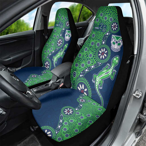 New Zealand Warriors NAIDOC Week 2026 Car Seat Cover Aboriginal Lizard Dot Painting - 50 Years of Deadly