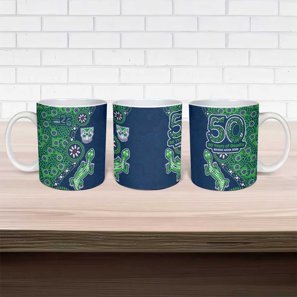 New Zealand Warriors NAIDOC Week 2026 Ceramic Mug Aboriginal Lizard Dot Painting - 50 Years of Deadly