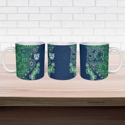 New Zealand Warriors NAIDOC Week 2026 Ceramic Mug Aboriginal Lizard Dot Painting - 50 Years of Deadly
