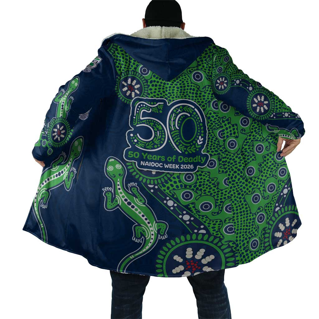 New Zealand Warriors NAIDOC Week 2026 Cloak Aboriginal Lizard Dot Painting - 50 Years of Deadly