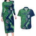 New Zealand Warriors NAIDOC Week 2026 Couples Matching Long Sleeve Bodycon Dress and Hawaiian Shirt Aboriginal Lizard Dot Painting - 50 Years of Deadly