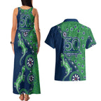 New Zealand Warriors NAIDOC Week 2026 Couples Matching Tank Maxi Dress and Hawaiian Shirt Aboriginal Lizard Dot Painting - 50 Years of Deadly
