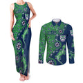 New Zealand Warriors NAIDOC Week 2026 Couples Matching Tank Maxi Dress and Long Sleeve Button Shirt Aboriginal Lizard Dot Painting - 50 Years of Deadly