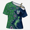 New Zealand Warriors NAIDOC Week 2026 Cross Shoulder Shirt Aboriginal Lizard Dot Painting - 50 Years of Deadly