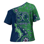 New Zealand Warriors NAIDOC Week 2026 Cross Shoulder Shirt Aboriginal Lizard Dot Painting - 50 Years of Deadly