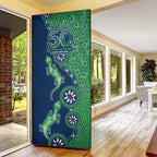 New Zealand Warriors NAIDOC Week 2026 Door Cover Aboriginal Lizard Dot Painting - 50 Years of Deadly