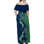 New Zealand Warriors NAIDOC Week 2026 Family Matching Off Shoulder Maxi Dress and Hawaiian Shirt Aboriginal Lizard Dot Painting - 50 Years of Deadly