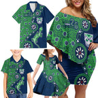New Zealand Warriors NAIDOC Week 2026 Family Matching Off Shoulder Short Dress and Hawaiian Shirt Aboriginal Lizard Dot Painting - 50 Years of Deadly