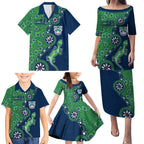 New Zealand Warriors NAIDOC Week 2026 Family Matching Puletasi and Hawaiian Shirt Aboriginal Lizard Dot Painting - 50 Years of Deadly