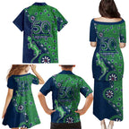New Zealand Warriors NAIDOC Week 2026 Family Matching Puletasi and Hawaiian Shirt Aboriginal Lizard Dot Painting - 50 Years of Deadly