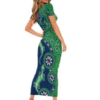 New Zealand Warriors NAIDOC Week 2026 Family Matching Short Sleeve Bodycon Dress and Hawaiian Shirt Aboriginal Lizard Dot Painting - 50 Years of Deadly