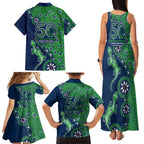 New Zealand Warriors NAIDOC Week 2026 Family Matching Tank Maxi Dress and Hawaiian Shirt Aboriginal Lizard Dot Painting - 50 Years of Deadly