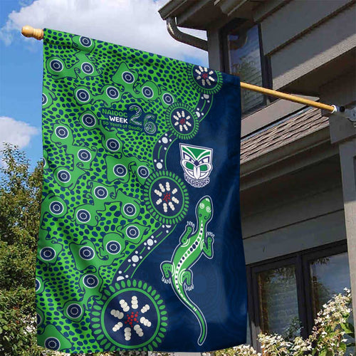 New Zealand Warriors NAIDOC Week 2026 Garden Flag Aboriginal Lizard Dot Painting - 50 Years of Deadly