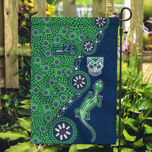 New Zealand Warriors NAIDOC Week 2026 Garden Flag Aboriginal Lizard Dot Painting - 50 Years of Deadly