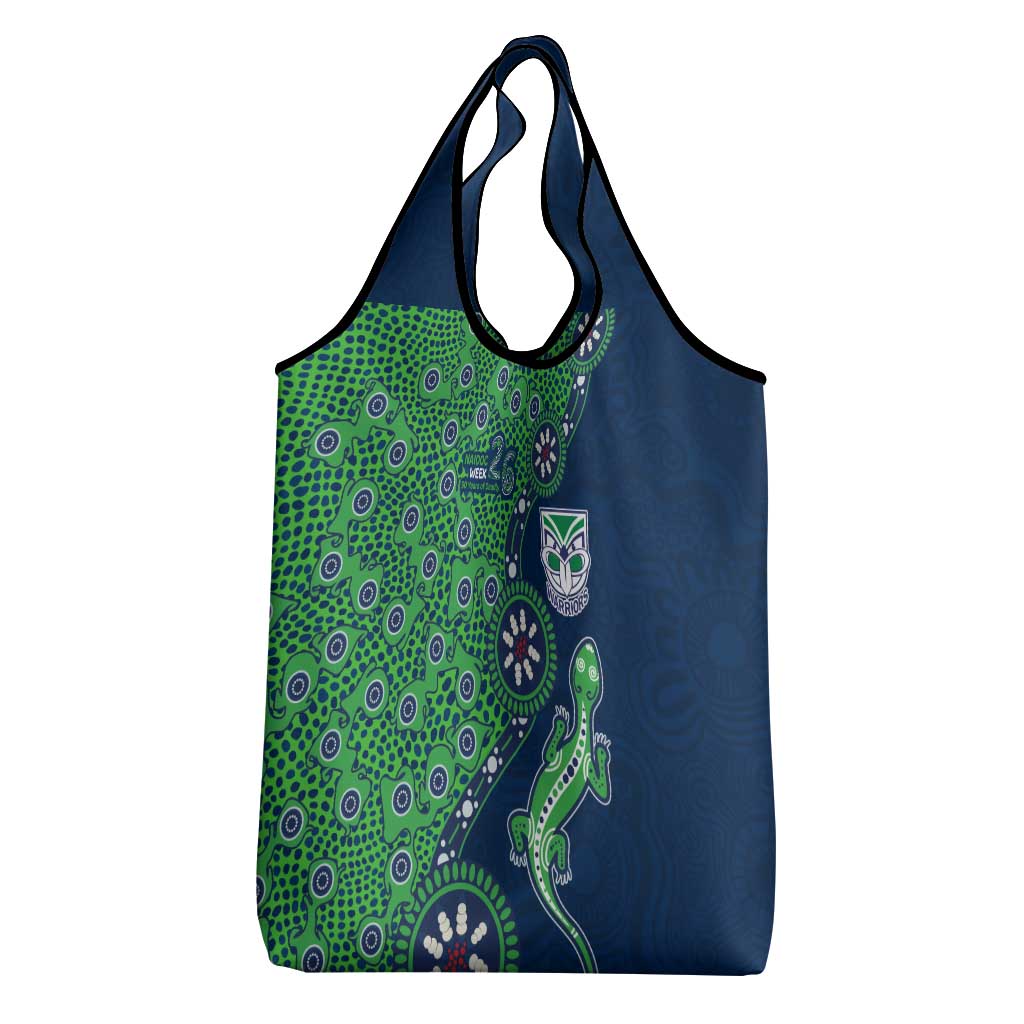 New Zealand Warriors NAIDOC Week 2026 Grocery Bag Aboriginal Lizard Dot Painting - 50 Years of Deadly