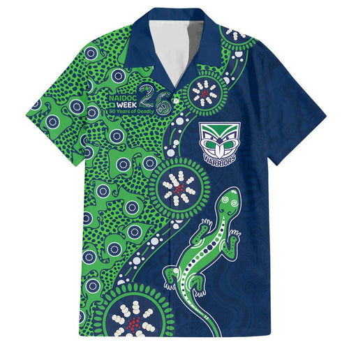 New Zealand Warriors NAIDOC Week 2026 Hawaiian Shirt Aboriginal Lizard Dot Painting - 50 Years of Deadly