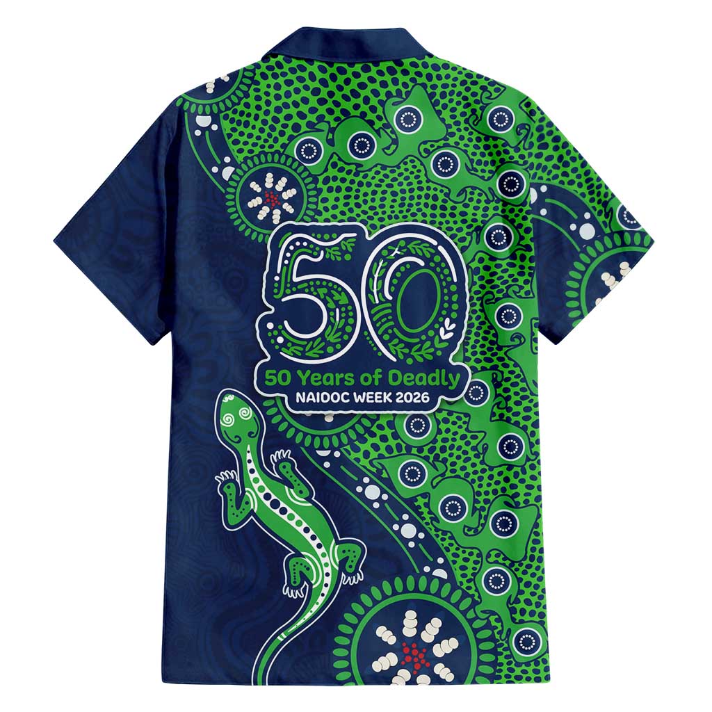 New Zealand Warriors NAIDOC Week 2026 Hawaiian Shirt Aboriginal Lizard Dot Painting - 50 Years of Deadly