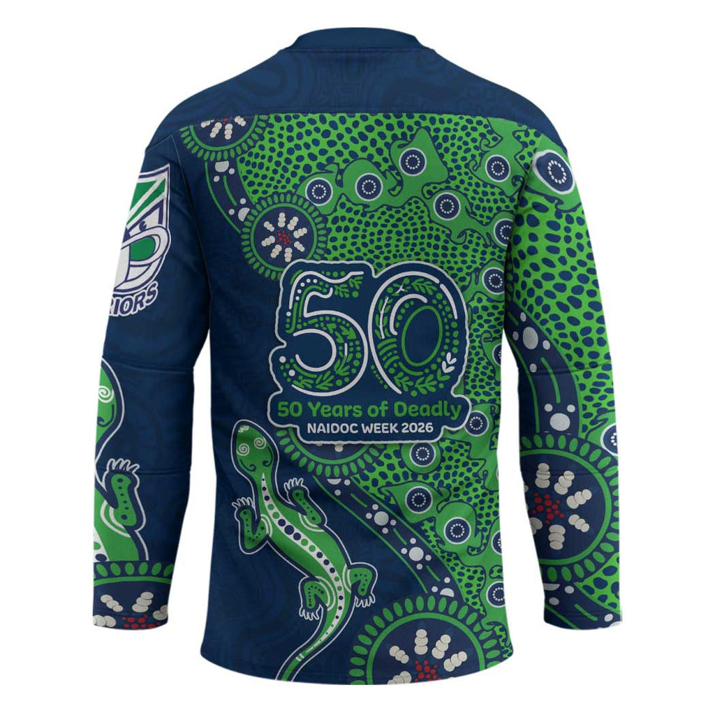 New Zealand Warriors NAIDOC Week 2026 Hockey Jersey Aboriginal Lizard Dot Painting - 50 Years of Deadly