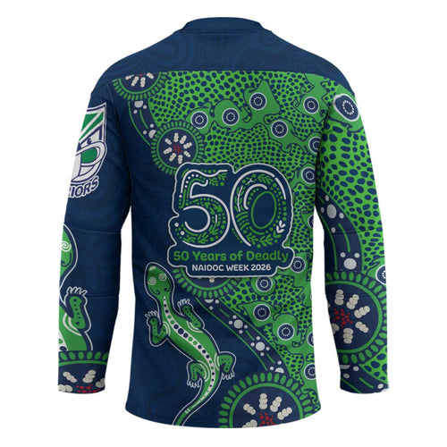 New Zealand Warriors NAIDOC Week 2026 Hockey Jersey Aboriginal Lizard Dot Painting - 50 Years of Deadly