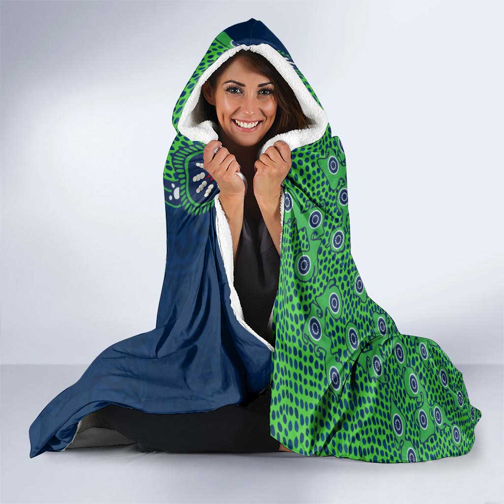 New Zealand Warriors NAIDOC Week 2026 Hooded Blanket Aboriginal Lizard Dot Painting - 50 Years of Deadly