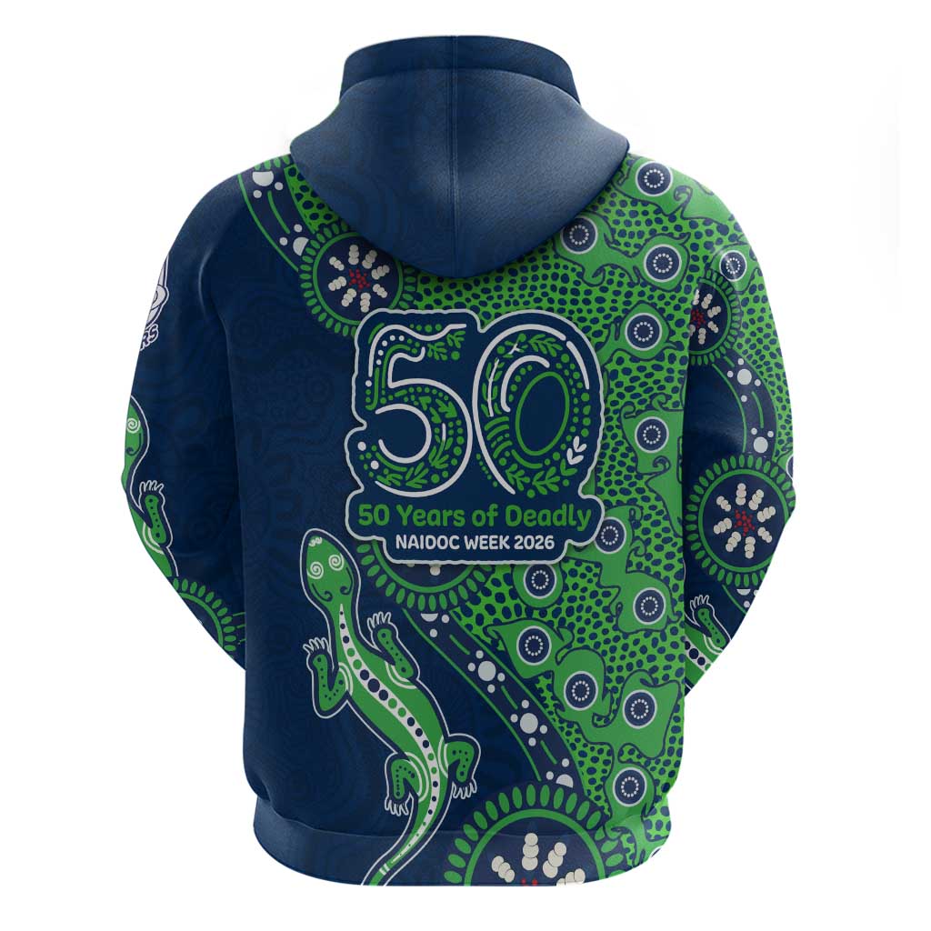 New Zealand Warriors NAIDOC Week 2026 Hoodie Aboriginal Lizard Dot Painting - 50 Years of Deadly