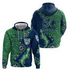 New Zealand Warriors NAIDOC Week 2026 Hoodie Aboriginal Lizard Dot Painting - 50 Years of Deadly