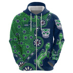 New Zealand Warriors NAIDOC Week 2026 Hoodie Aboriginal Lizard Dot Painting - 50 Years of Deadly