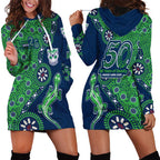 New Zealand Warriors NAIDOC Week 2026 Hoodie Dress Aboriginal Lizard Dot Painting - 50 Years of Deadly