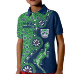 New Zealand Warriors NAIDOC Week 2026 Kid Polo Shirt Aboriginal Lizard Dot Painting - 50 Years of Deadly
