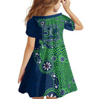 New Zealand Warriors NAIDOC Week 2026 Kid Short Sleeve Dress Aboriginal Lizard Dot Painting - 50 Years of Deadly