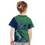 New Zealand Warriors NAIDOC Week 2026 Kid T Shirt Aboriginal Lizard Dot Painting - 50 Years of Deadly