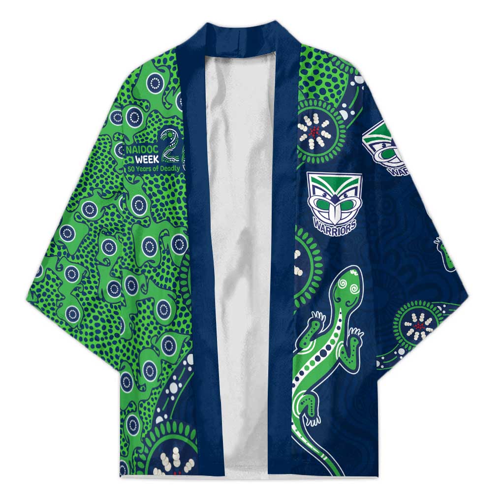 New Zealand Warriors NAIDOC Week 2026 Kimono Aboriginal Lizard Dot Painting - 50 Years of Deadly