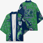 New Zealand Warriors NAIDOC Week 2026 Kimono Aboriginal Lizard Dot Painting - 50 Years of Deadly