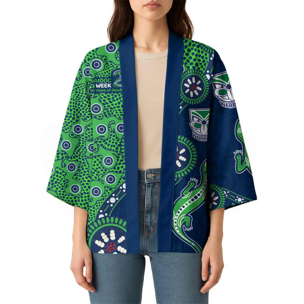 New Zealand Warriors NAIDOC Week 2026 Kimono Aboriginal Lizard Dot Painting - 50 Years of Deadly