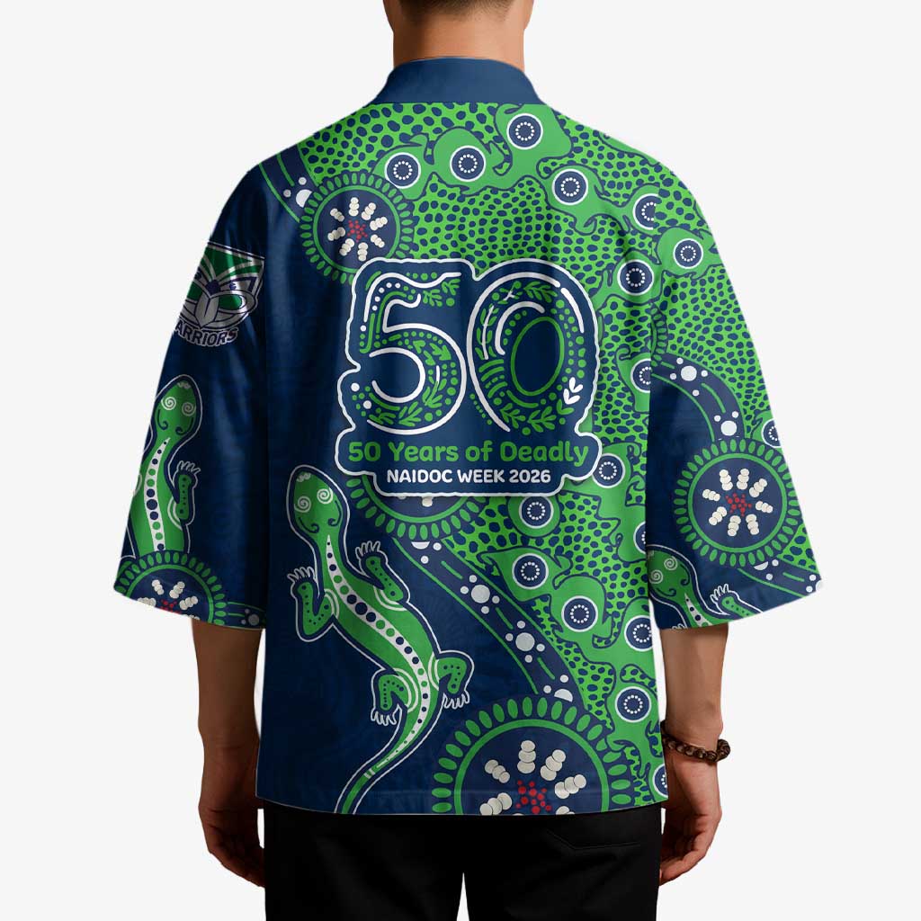 New Zealand Warriors NAIDOC Week 2026 Kimono Aboriginal Lizard Dot Painting - 50 Years of Deadly