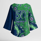 New Zealand Warriors NAIDOC Week 2026 Kimono Sleeve Blouse Aboriginal Lizard Dot Painting - 50 Years of Deadly
