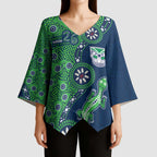 New Zealand Warriors NAIDOC Week 2026 Kimono Sleeve Blouse Aboriginal Lizard Dot Painting - 50 Years of Deadly