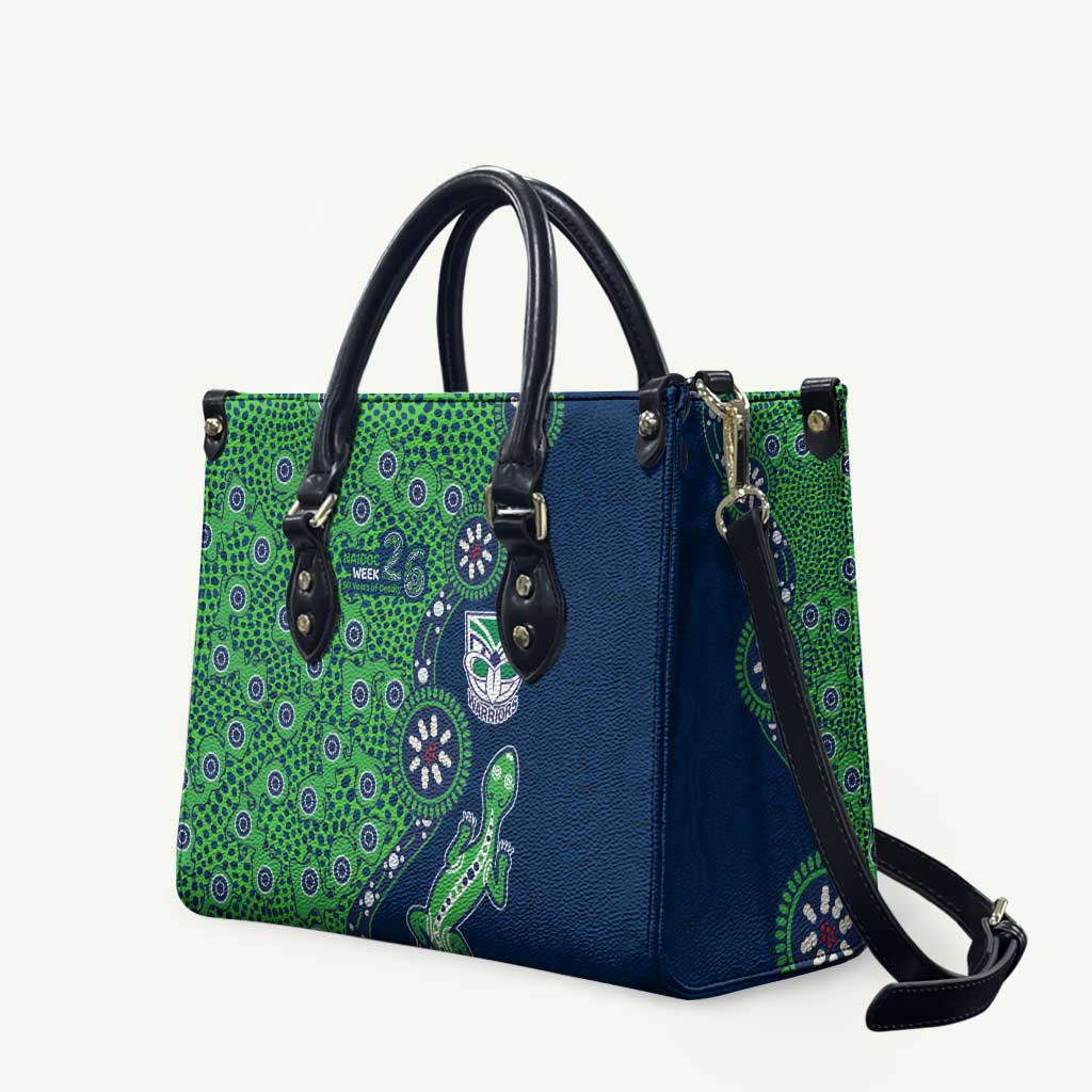 New Zealand Warriors NAIDOC Week 2026 Leather Bag Aboriginal Lizard Dot Painting - 50 Years of Deadly