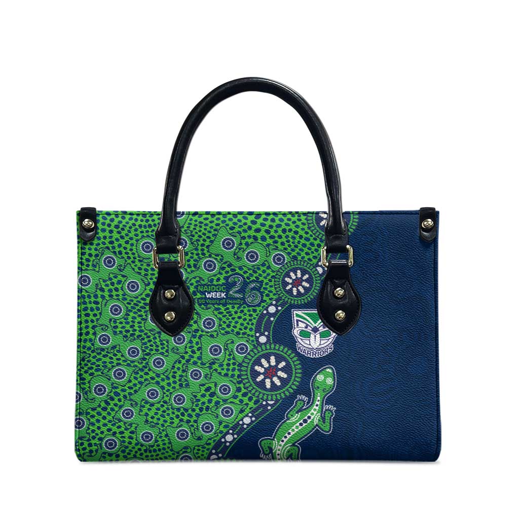 New Zealand Warriors NAIDOC Week 2026 Leather Bag Aboriginal Lizard Dot Painting - 50 Years of Deadly