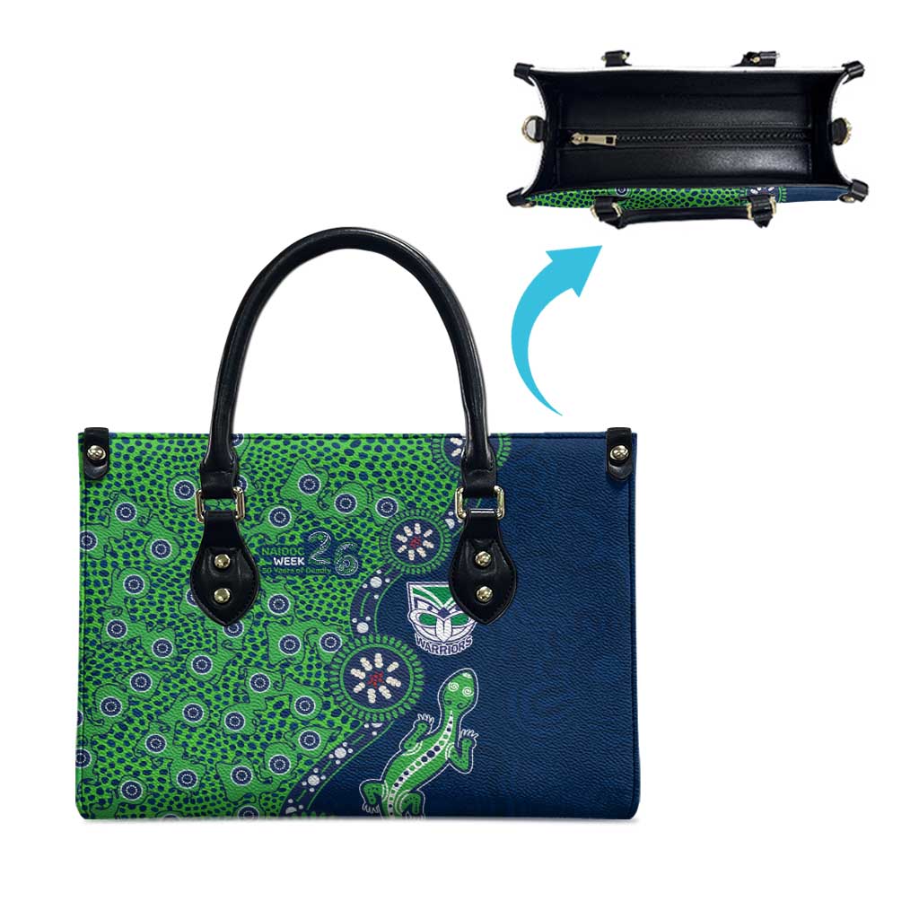New Zealand Warriors NAIDOC Week 2026 Leather Bag Aboriginal Lizard Dot Painting - 50 Years of Deadly