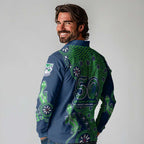 New Zealand Warriors NAIDOC Week 2026 Long Sleeve Polo Shirt Aboriginal Lizard Dot Painting - 50 Years of Deadly