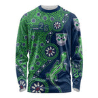 New Zealand Warriors NAIDOC Week 2026 Long Sleeve Shirt Aboriginal Lizard Dot Painting - 50 Years of Deadly