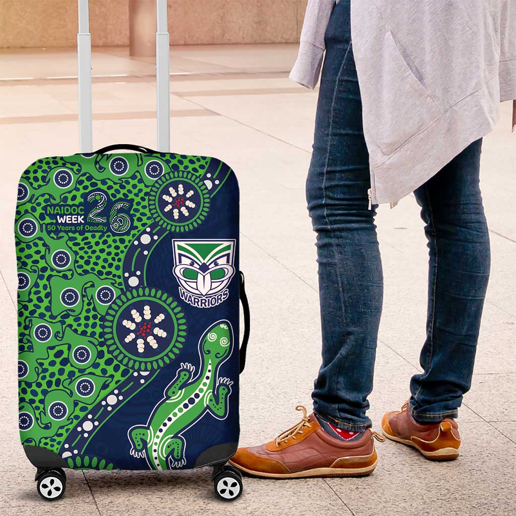 New Zealand Warriors NAIDOC Week 2026 Luggage Cover Aboriginal Lizard Dot Painting - 50 Years of Deadly