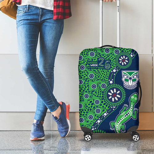New Zealand Warriors NAIDOC Week 2026 Luggage Cover Aboriginal Lizard Dot Painting - 50 Years of Deadly