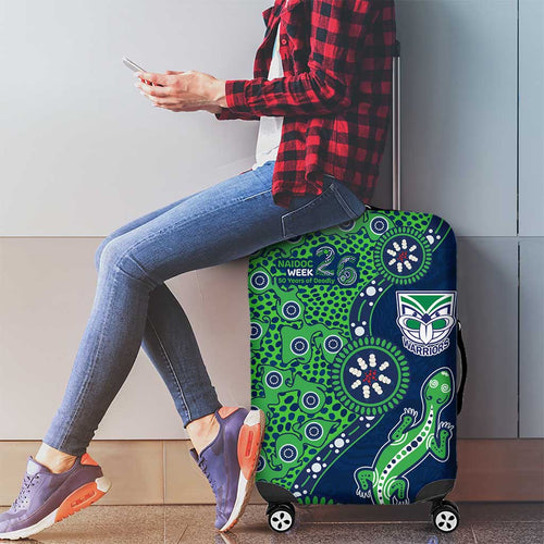 New Zealand Warriors NAIDOC Week 2026 Luggage Cover Aboriginal Lizard Dot Painting - 50 Years of Deadly
