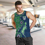 New Zealand Warriors NAIDOC Week 2026 Men Tank Top Aboriginal Lizard Dot Painting - 50 Years of Deadly